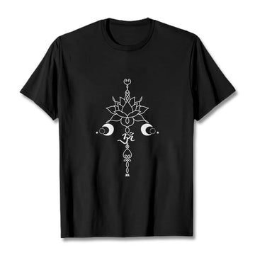 Tactile Cotton Lotus Om Meditation Graphic Tee