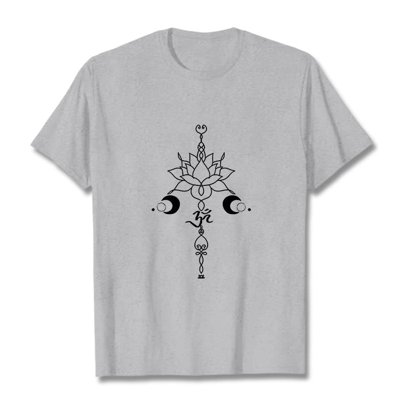 Tactile Cotton Lotus Om Meditation Graphic Tee