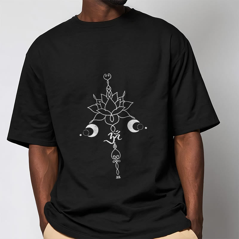 Tactile Cotton Lotus Om Meditation Graphic Tee