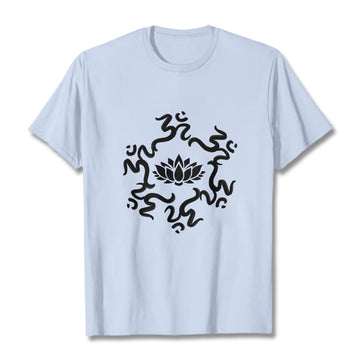 Soft Cotton Classic Crew Neck Om Lotus Meditation Tee