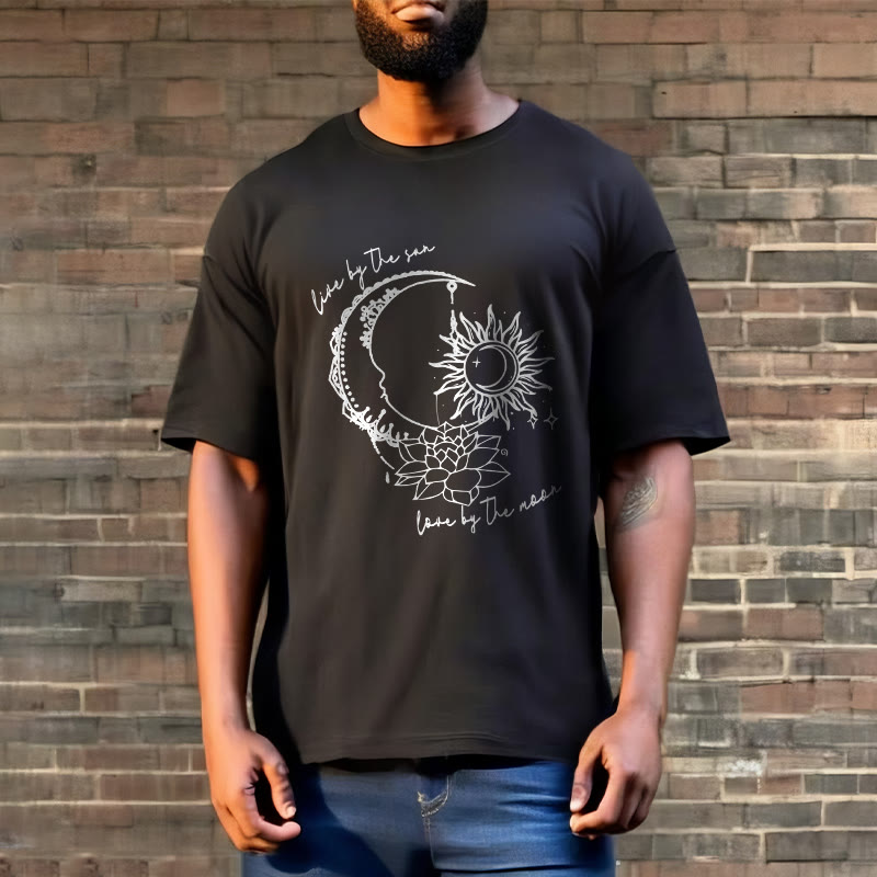 Breathable Cotton Celestial Lotus Graphic Meditation Tee