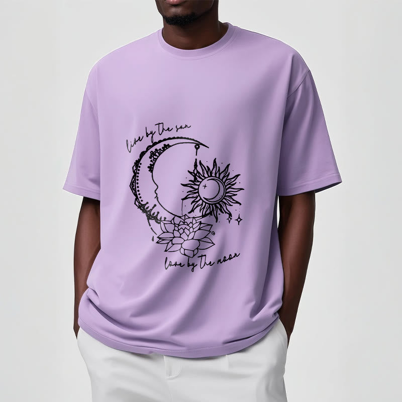 Breathable Cotton Celestial Lotus Graphic Meditation Tee