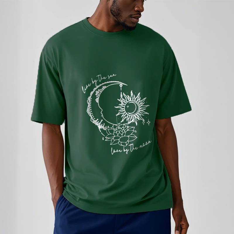 Breathable Cotton Celestial Lotus Graphic Meditation Tee