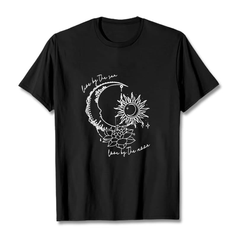 Breathable Cotton Celestial Lotus Graphic Meditation Tee