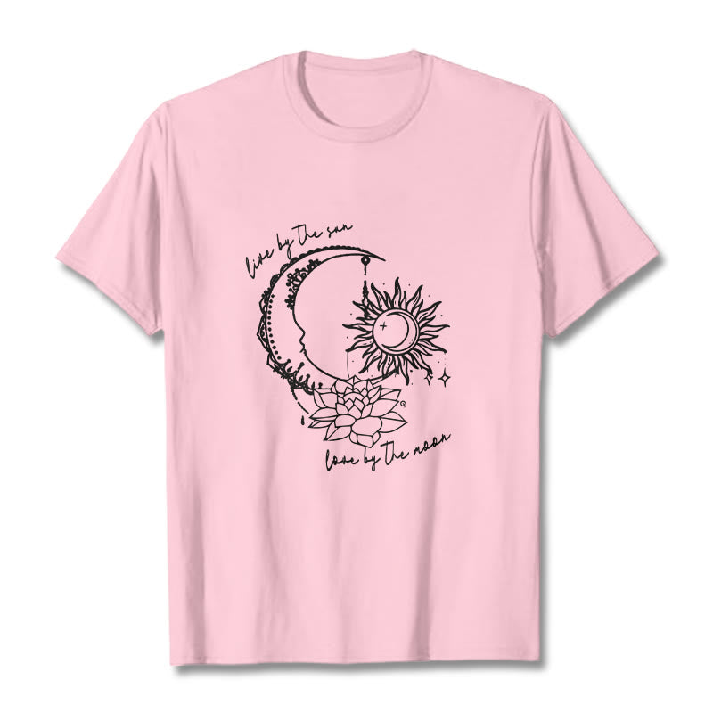 Breathable Cotton Celestial Lotus Graphic Meditation Tee
