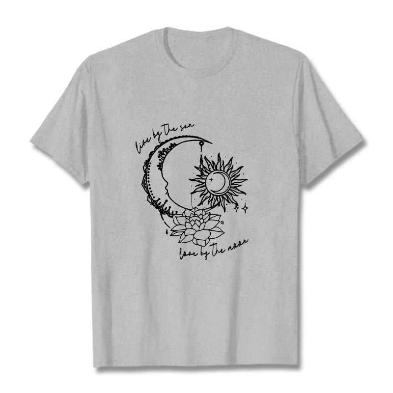 Breathable Cotton Celestial Lotus Graphic Meditation Tee