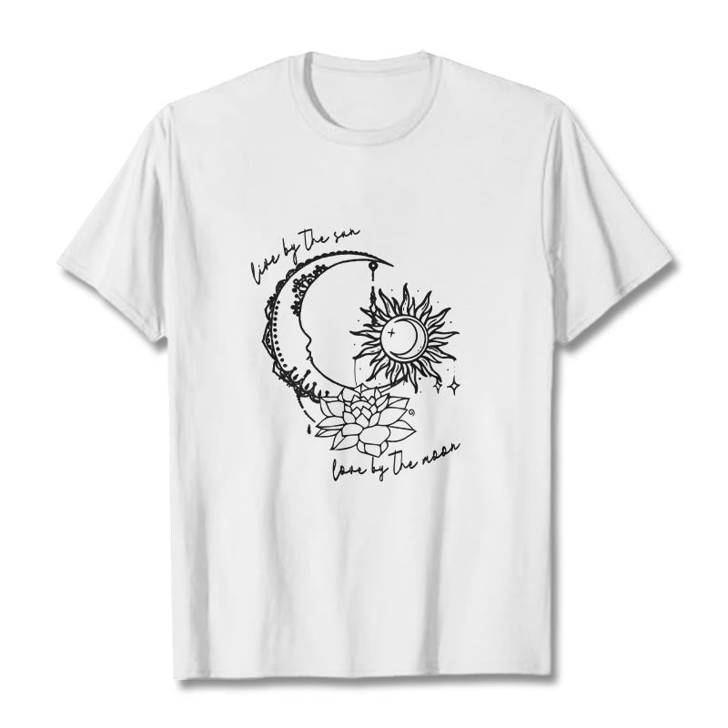 Breathable Cotton Celestial Lotus Graphic Meditation Tee
