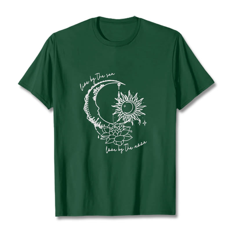 Breathable Cotton Celestial Lotus Graphic Meditation Tee