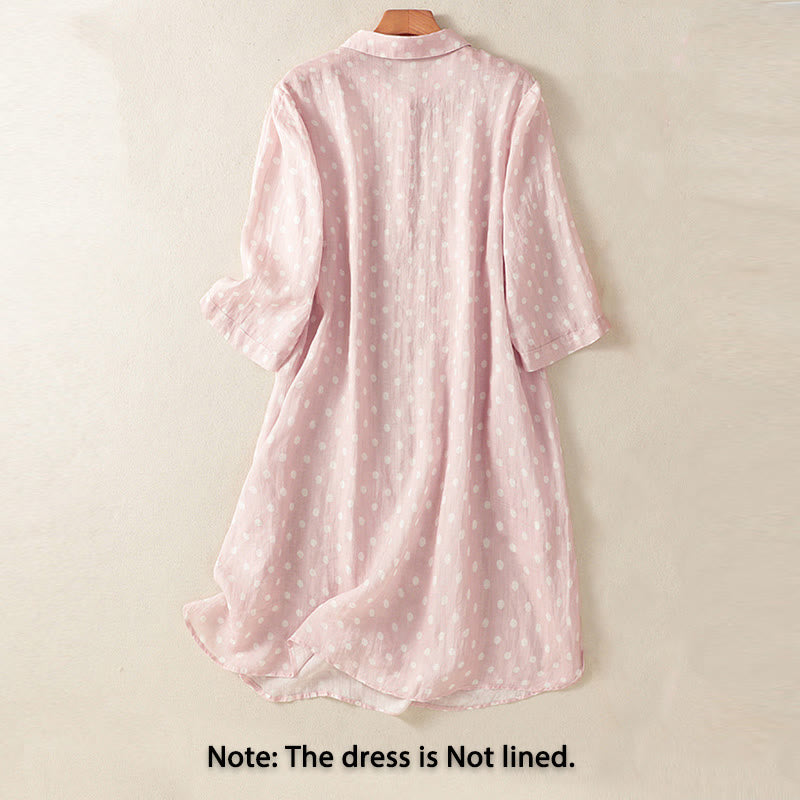 Polka Dot Stand Collar Midi Dress for Mindful Daily Movement