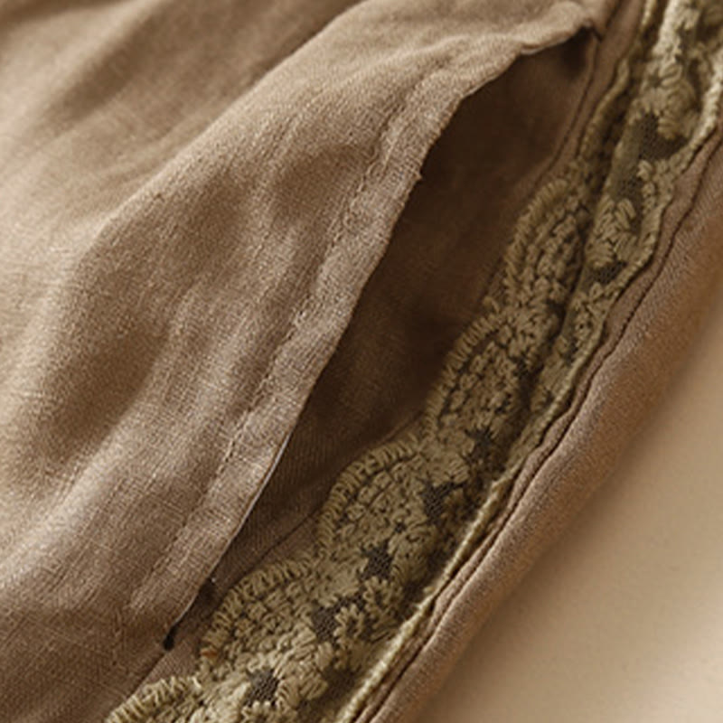 Breathable Cotton Linen Cropped Meditation Harem Pants