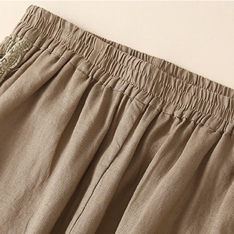Breathable Cotton Linen Cropped Meditation Harem Pants