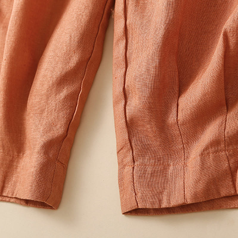 Breathable Cotton Linen Cropped Meditation Harem Pants