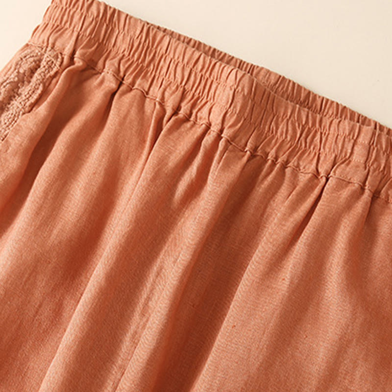 Breathable Cotton Linen Cropped Meditation Harem Pants