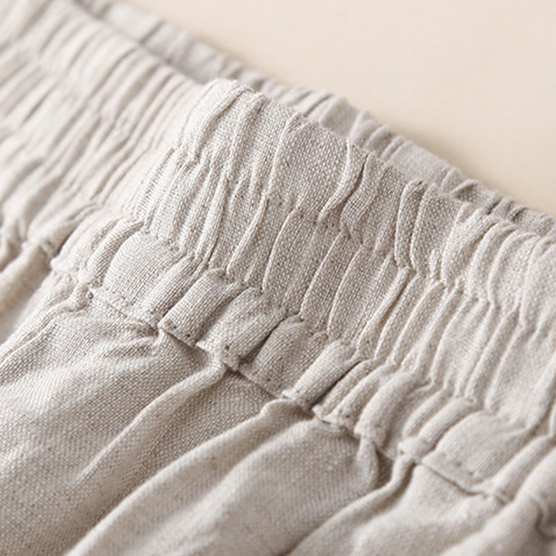 Breathable Cotton Linen Cropped Meditation Harem Pants
