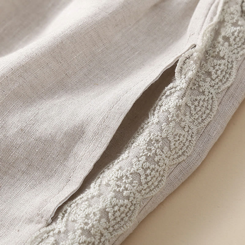 Breathable Cotton Linen Cropped Meditation Harem Pants