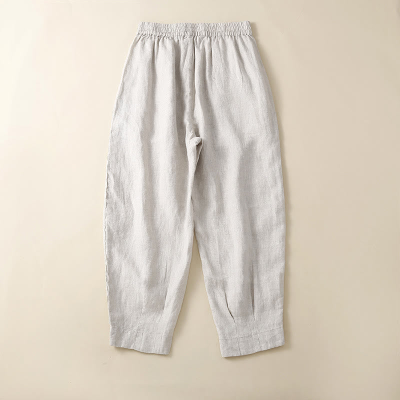 Breathable Cotton Linen Cropped Meditation Harem Pants