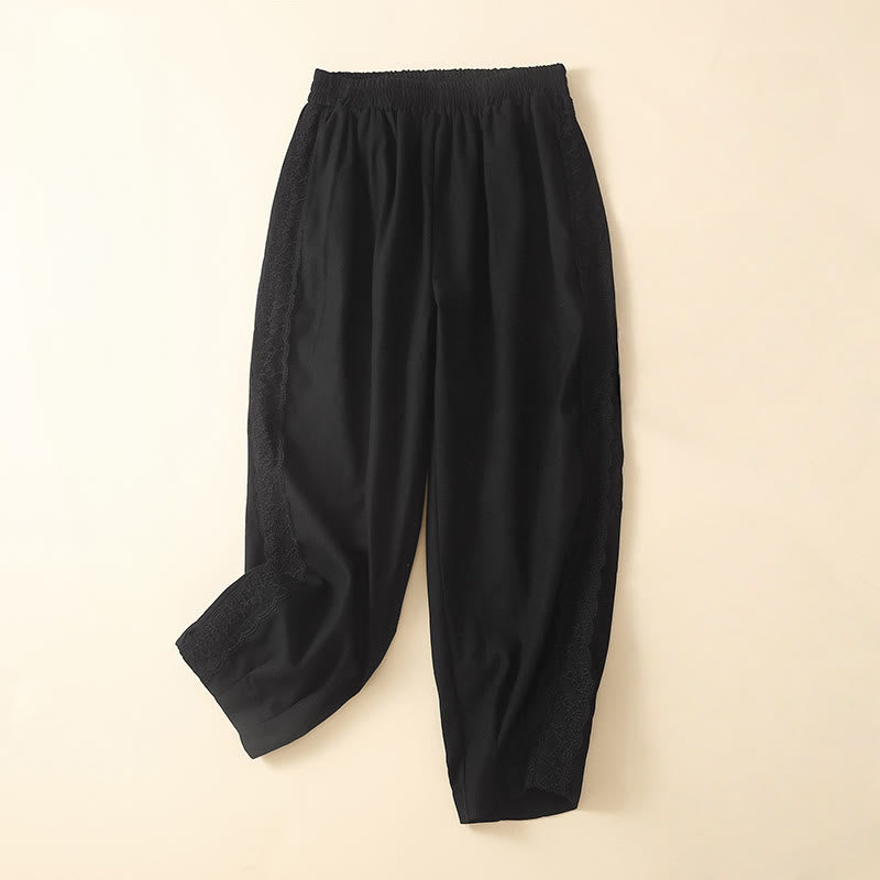 Breathable Cotton Linen Cropped Meditation Harem Pants