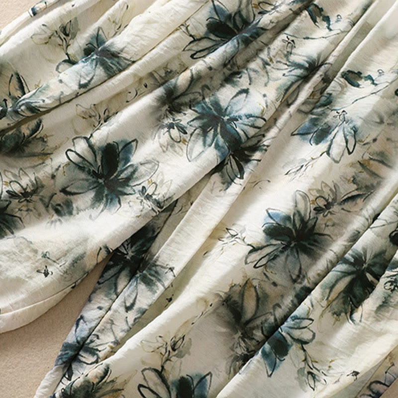 Botanical Print Harem Mindful Movement Pants