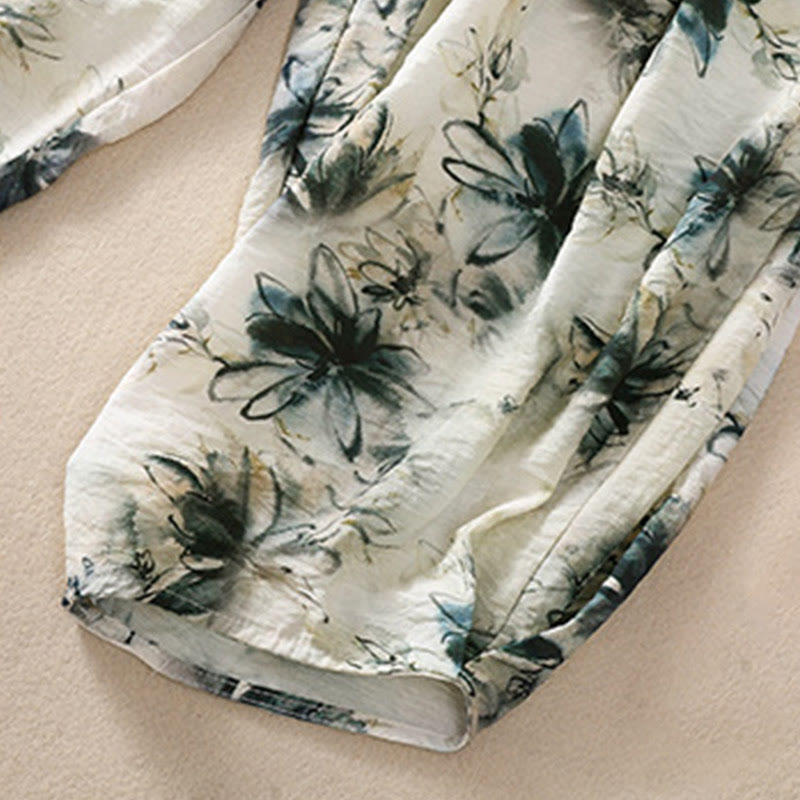 Botanical Print Harem Mindful Movement Pants