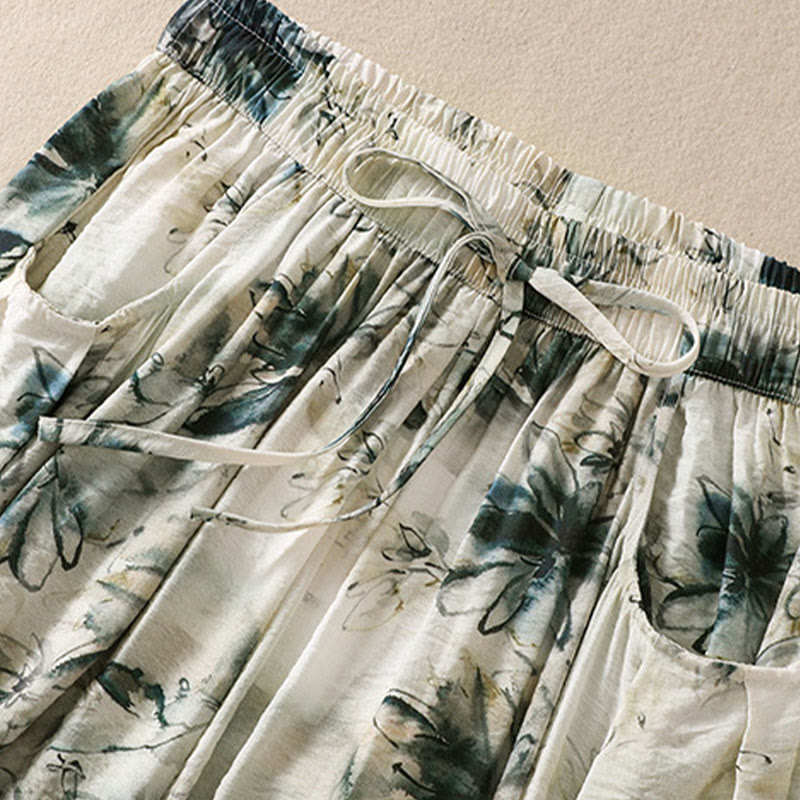 Botanical Print Harem Mindful Movement Pants