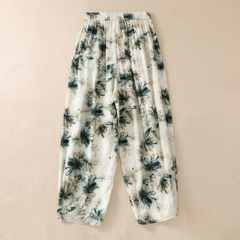 Botanical Print Harem Mindful Movement Pants