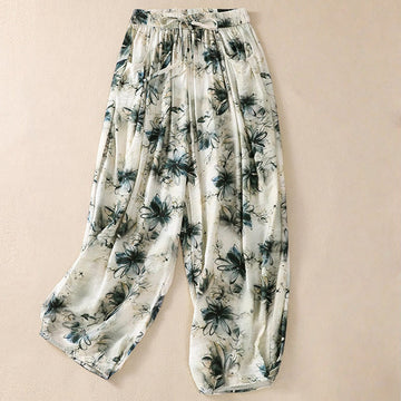 Botanical Print Harem Mindful Movement Pants
