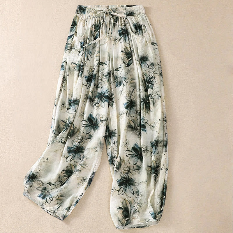 Botanical Print Harem Mindful Movement Pants