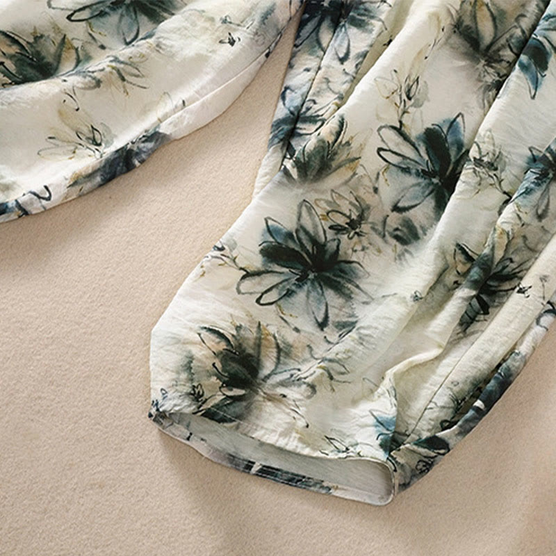 Botanical Print Harem Mindful Movement Pants