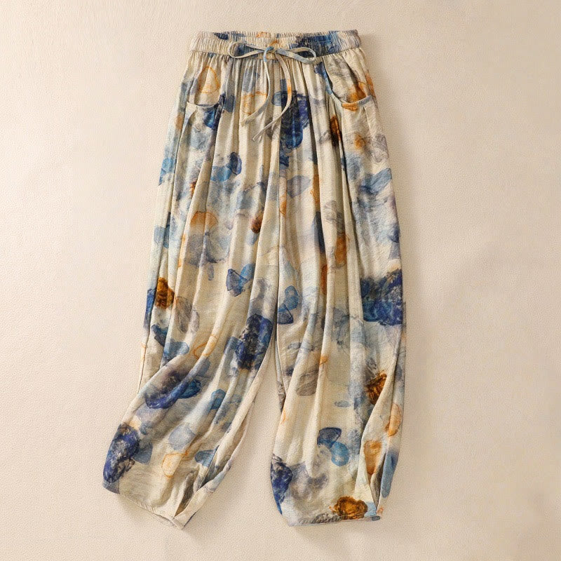 Botanical Print Harem Mindful Movement Pants