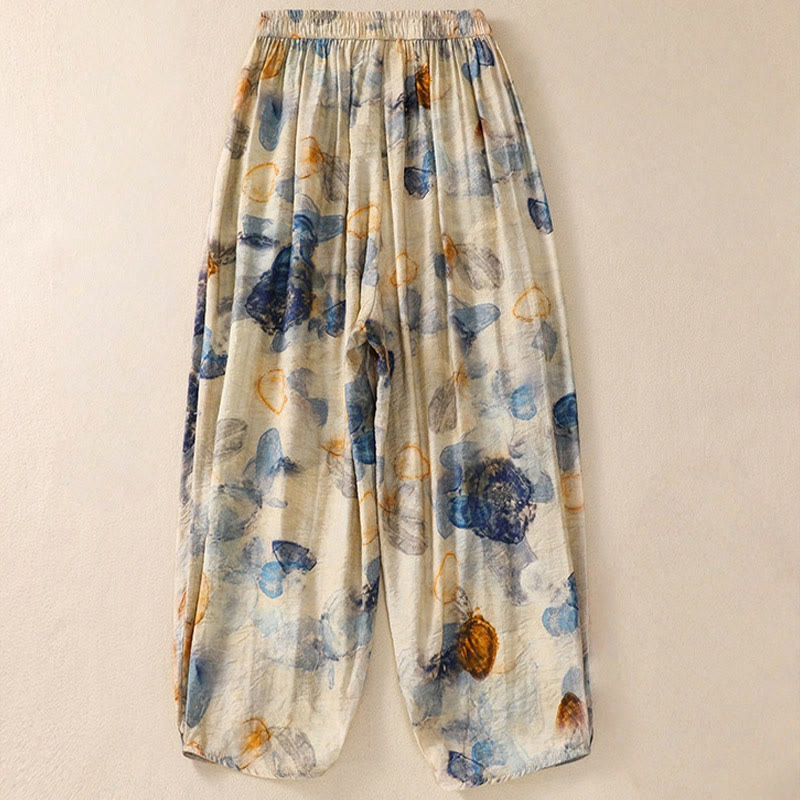 Botanical Print Harem Mindful Movement Pants