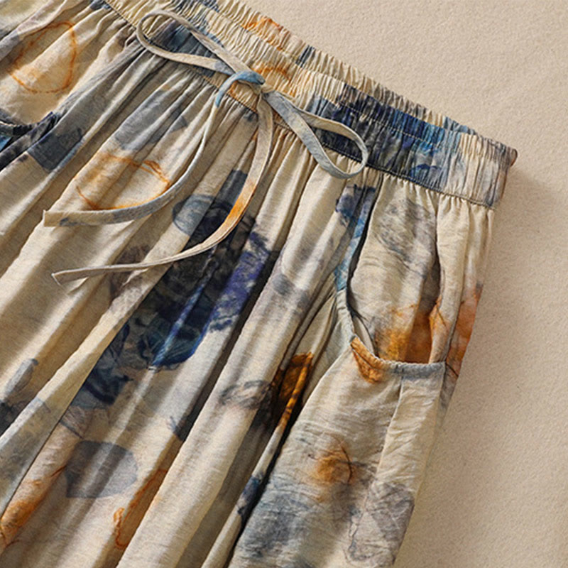 Botanical Print Harem Mindful Movement Pants