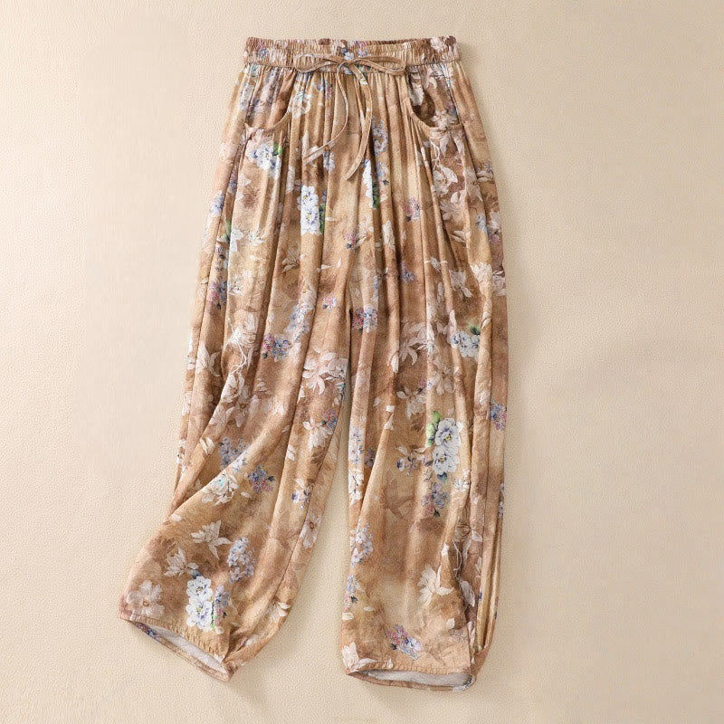 Botanical Print Harem Mindful Movement Pants