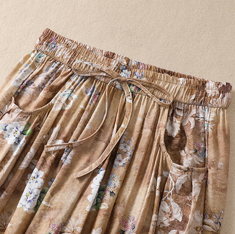 Botanical Print Harem Mindful Movement Pants