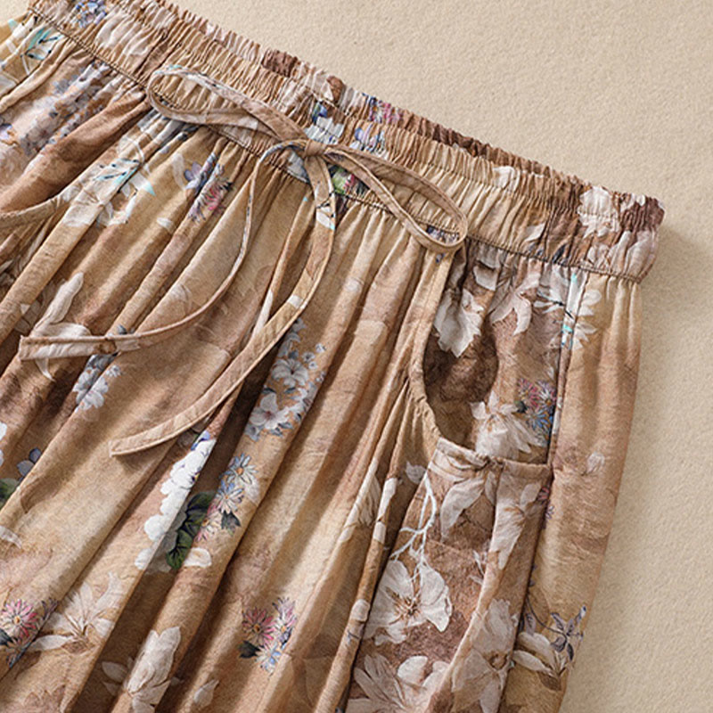 Botanical Print Harem Mindful Movement Pants