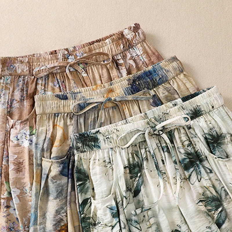Botanical Print Harem Mindful Movement Pants