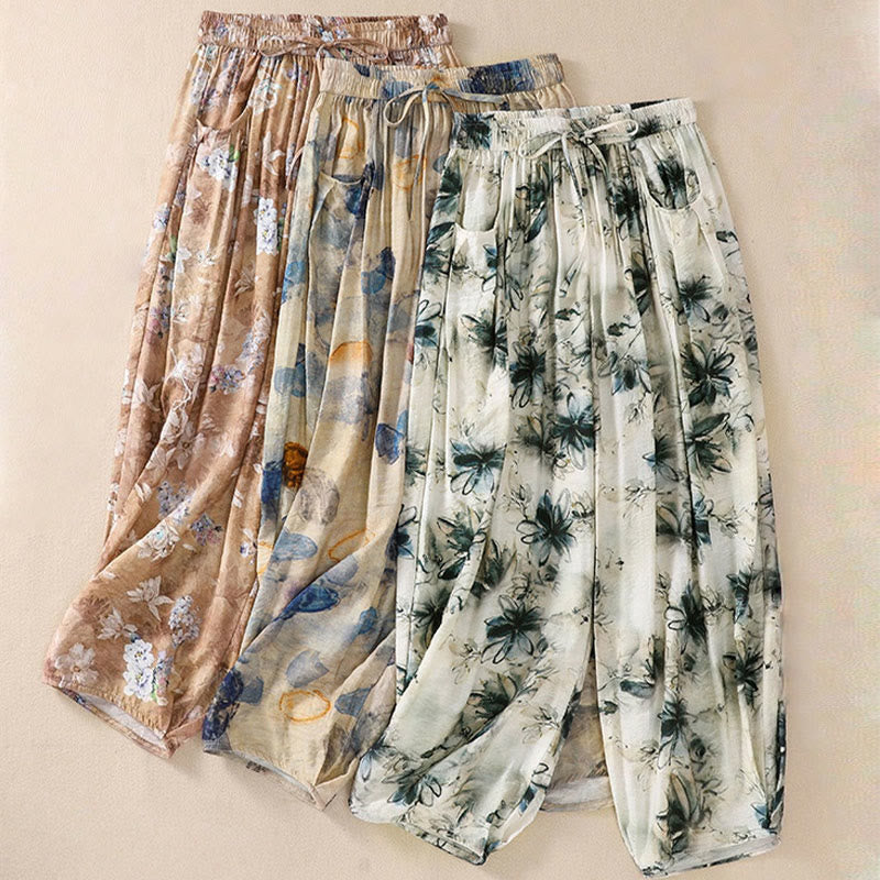 Botanical Print Harem Mindful Movement Pants