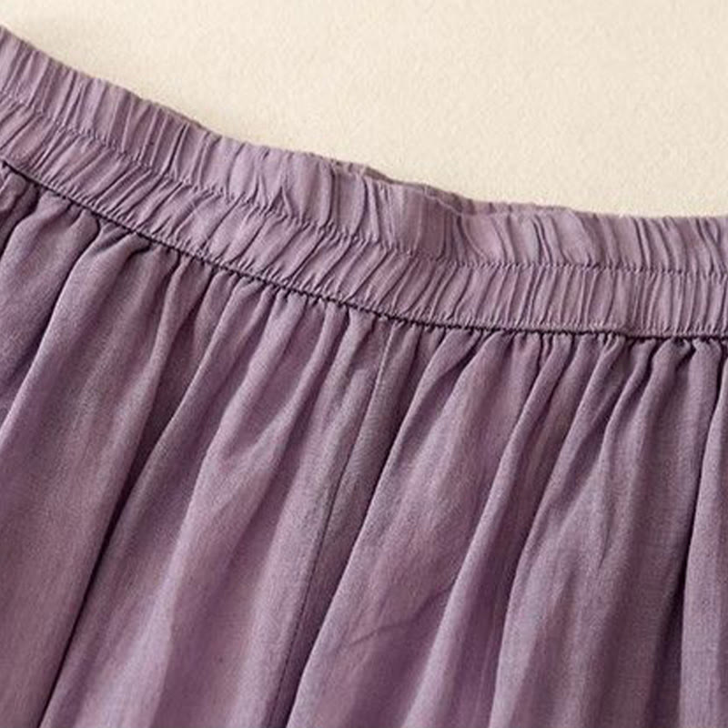 Tactile Cotton Embroidered Wide-Leg Meditation Pants