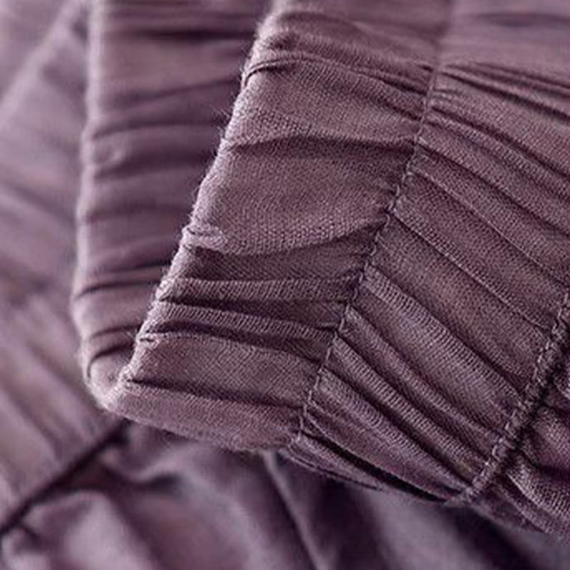 Tactile Cotton Embroidered Wide-Leg Meditation Pants