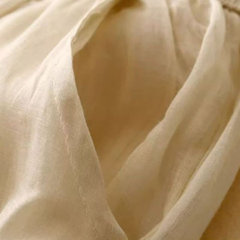 Tactile Cotton Embroidered Wide-Leg Meditation Pants