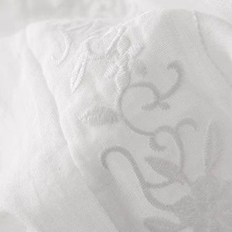 Tactile Cotton Embroidered Wide-Leg Meditation Pants