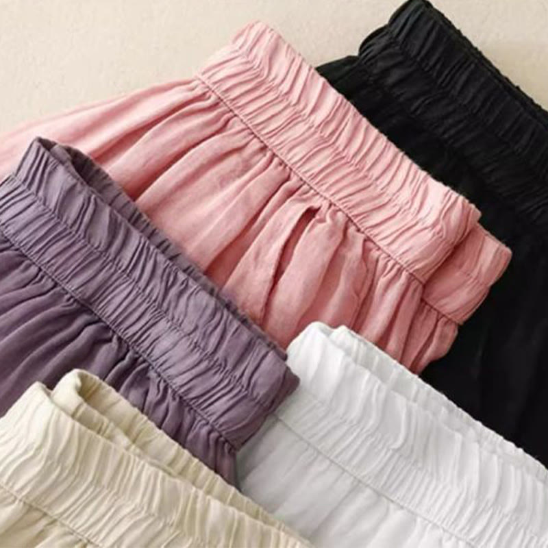 Tactile Cotton Embroidered Wide-Leg Meditation Pants