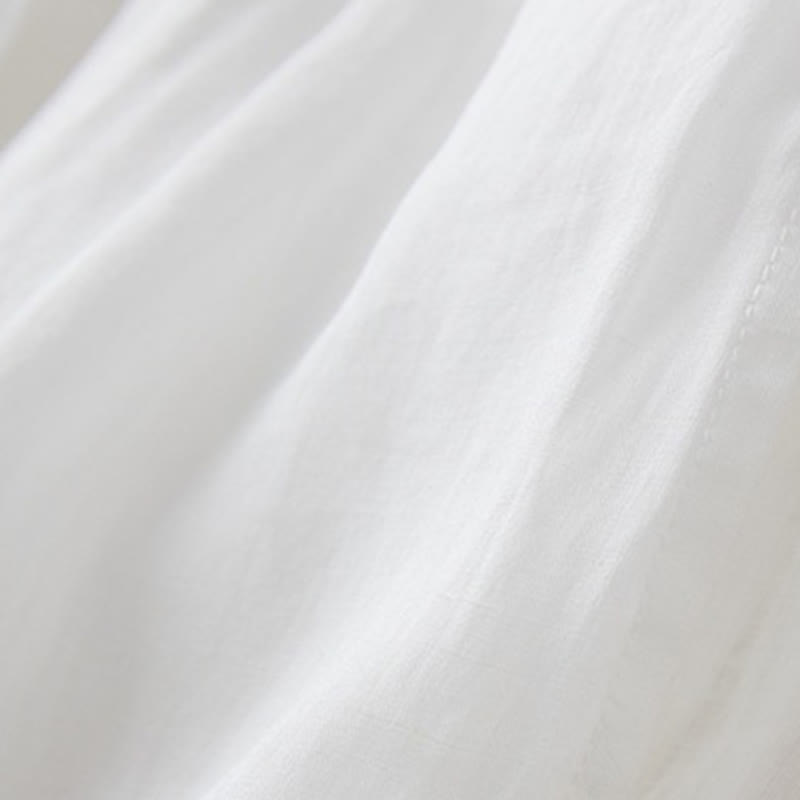 Casual Lining Design Cotton Women's 7-8 Length Wide Leg Pants With Pockets