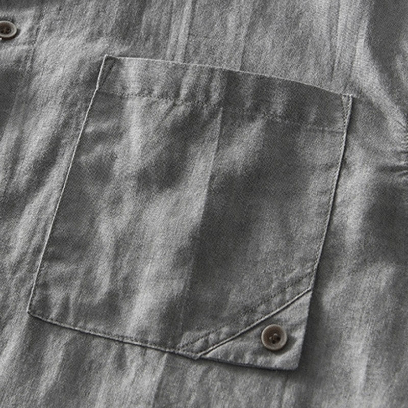 Tactile Cotton Linen Minimalist Short Sleeve Meditation Shirt