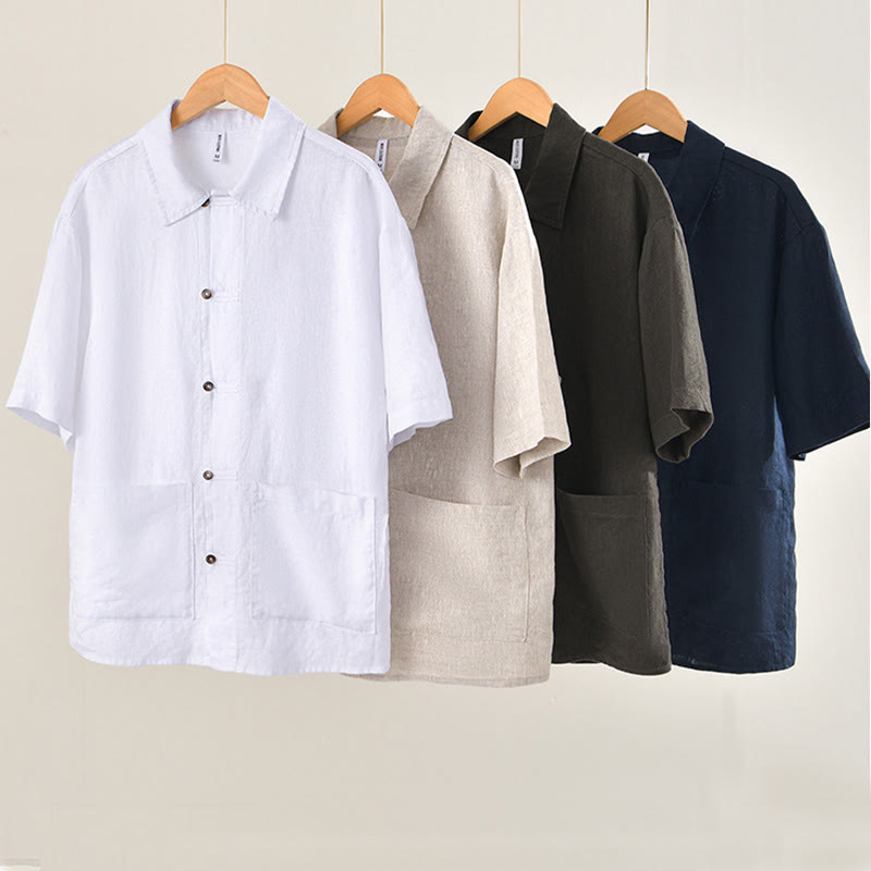 Men's Breathable Linen Minimalist Grounding Shirt