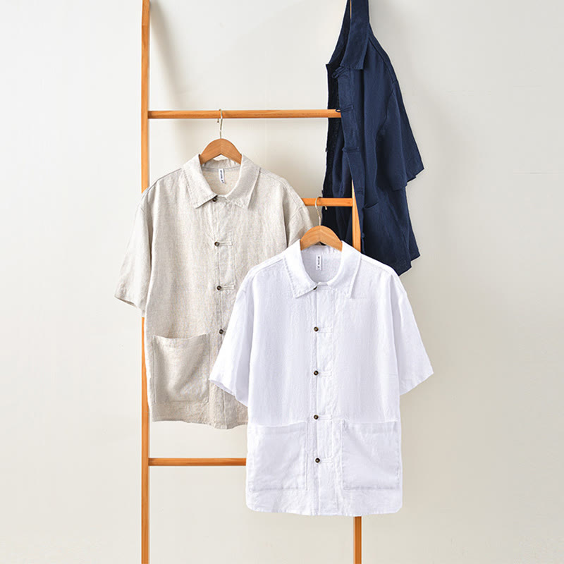 Men's Breathable Linen Minimalist Grounding Shirt