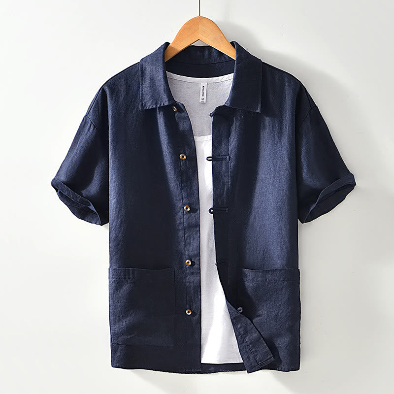 Men's Breathable Linen Minimalist Grounding Shirt