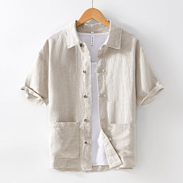 Men's Breathable Linen Minimalist Grounding Shirt