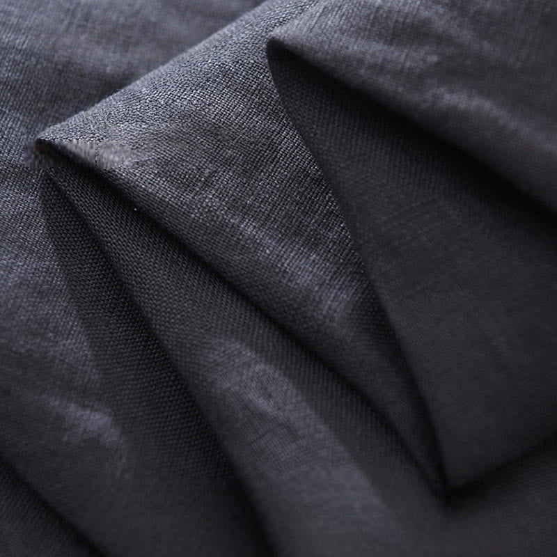 Men's Breathable Linen Short-Sleeve Meditation Shirt