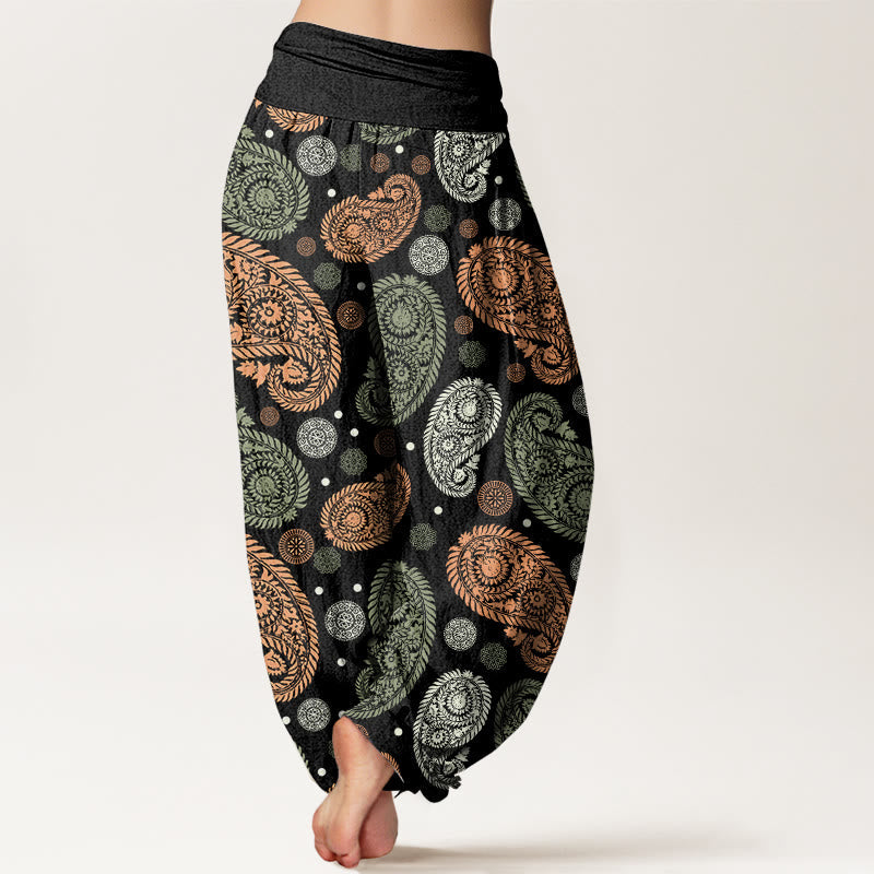Breathable Cotton Botanical Print Meditation Harem Pants
