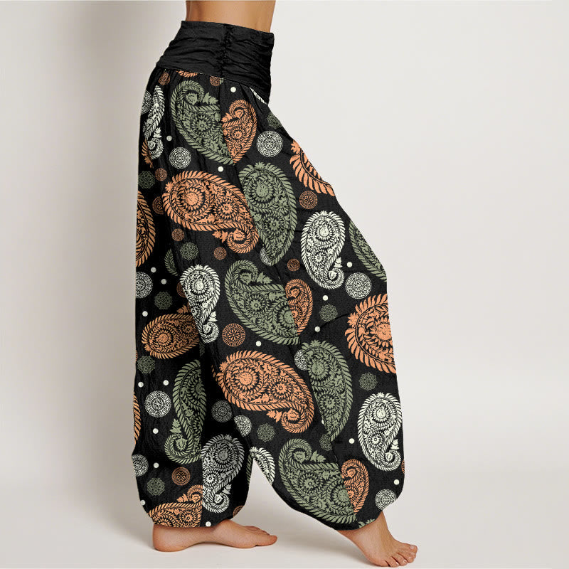 Breathable Cotton Botanical Print Meditation Harem Pants